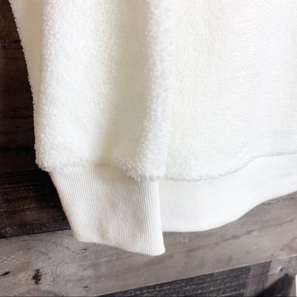 Winter White Sherpa Hoodie Pullover Sweatshirt NWT - Picture 5 of 10